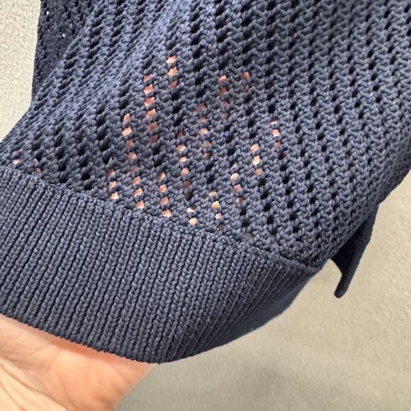 Vince Mesh Sweater Womens Small Cotton Knit Sleeveless Coastal Tunic Pullover - Picture 5 of 7